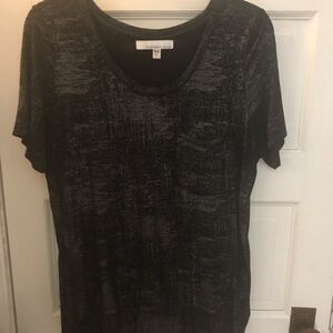Fourteenth Place Black/Silver Short Sleeve Top